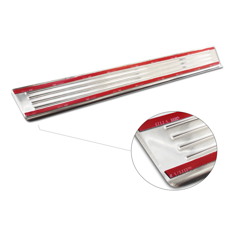 Stainless Steel Door sill protectors  Renault Express Furgon 2021- 'Lines' - 2-pieces