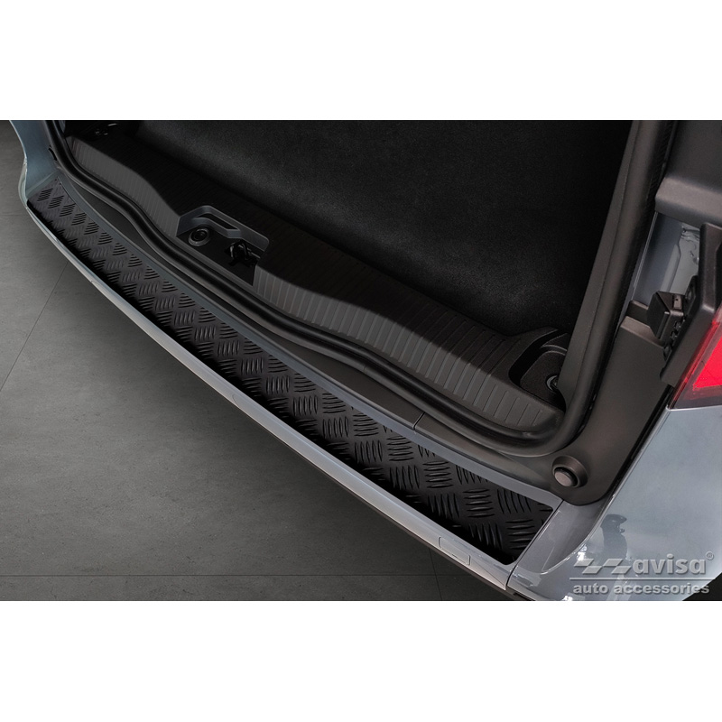 Matt Black Aluminum Rear bumper protector  Mercedes Citan (W420) Box/Tourer 2021- 'Riffled Plate'