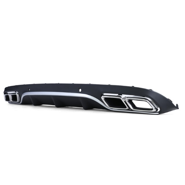 Diffuser passend voor Mercedes C205 A205 Coupe / Cabrio 15-19 C63 Design Chroom