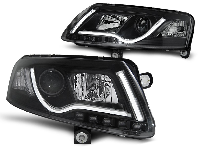 Headlights Audi A6 4F 04-08 Tube Light LED chome