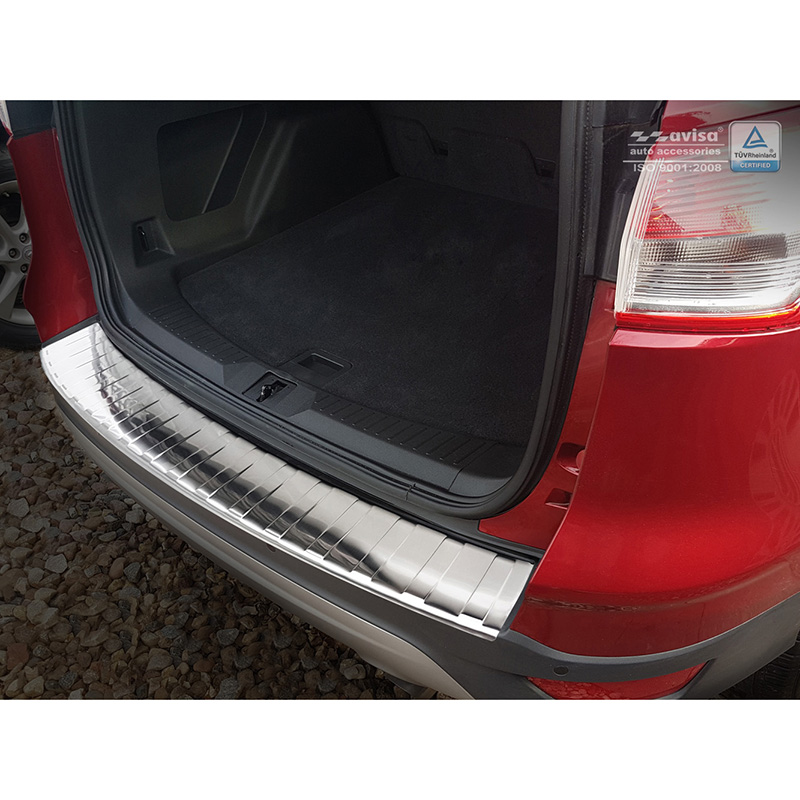 Stainless Steel Rear bumper protector  Ford Kuga II 2013-2019 'Ribs' (Long version)