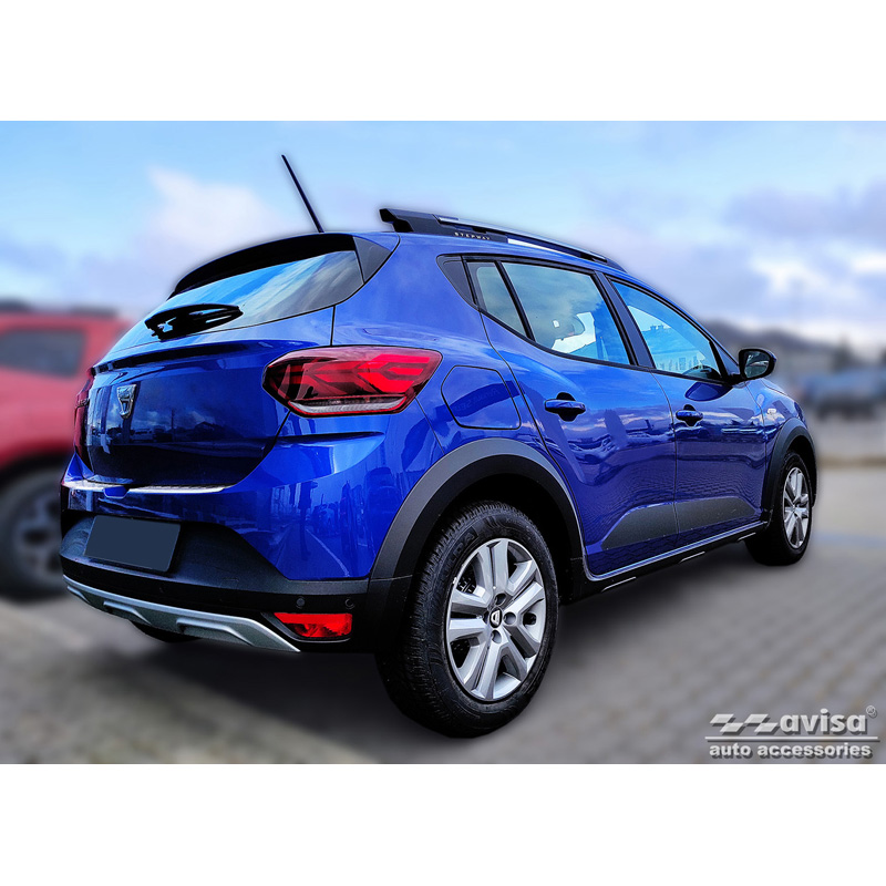 Stainless Steel Rear bumper protector  Dacia Sandero III 2020-2022 & Facelift 2022- incl. Stepway 'Ribs' (2-pieces)