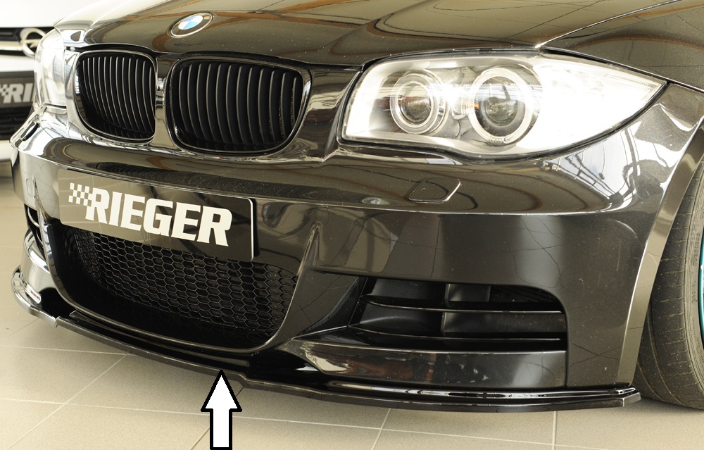 Voorspoiler passend voor BMW 1Serie E82/E88 2007-.. Zwart Glans Rieger