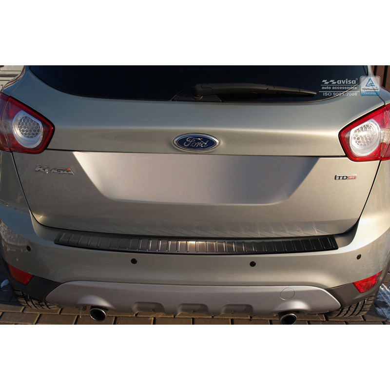 Black Stainless Steel Rear bumper protector  Ford Kuga 2008-2012 'Ribs'