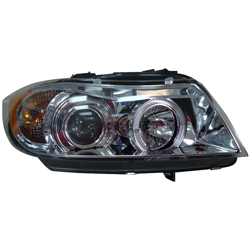Set Headlights  BMW 3-Series E90/E91 Sedan/Touring 2005-2008 - Chrome - incl. Halos