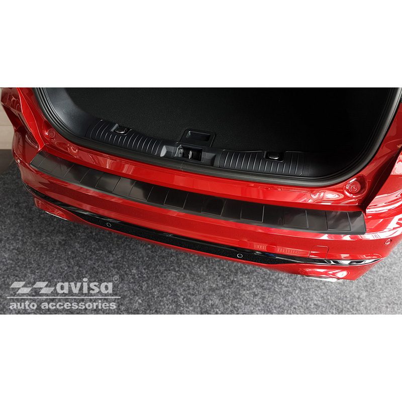 Black Stainless Steel Rear bumper protector  Ford Kuga III ST-Line/Vignale/Hybrid ST-Line 2019-2024 & FL 2024- 'Ribs'