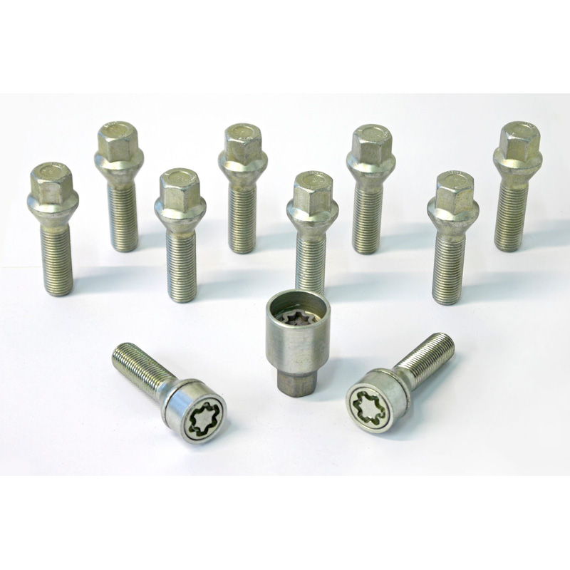 H&R Wheel bolt Set Taper-Head M14x1.50 - Length 35mm - 10 pcs. - incl. wheel-locks