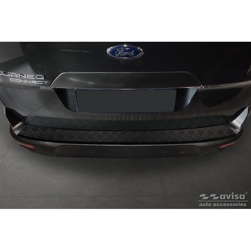 Matt Black Aluminum Rear bumper protector  Ford Tourneo Connect/Transit Connect 2014-2017 & FL 2017-2022 'Riffled Plate'