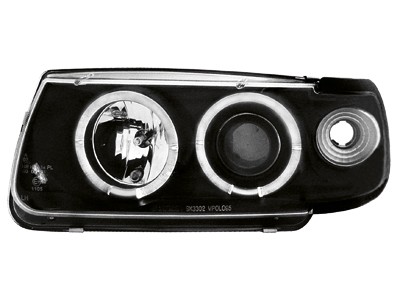 Headlights VW Polo 6N Angel Eyes Black