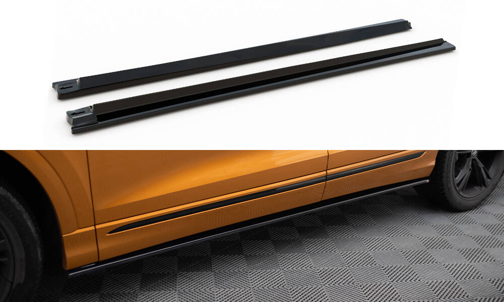 Zijskirts passend voor Audi Q8 S-Line / SQ8 Maxton Glans Zwart