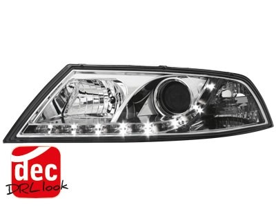Headlights Skoda Octavia 05-09 Dayline Devil Eyes HID Chrome