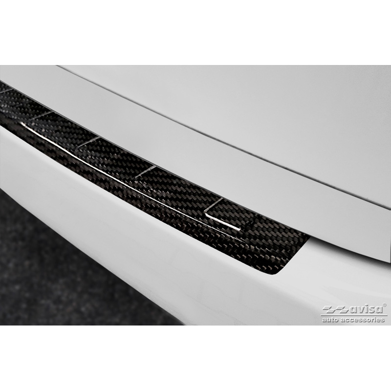 Real 3D Carbon Rear bumper protector  Porsche Cayenne II 2010-2014 'Ribs'
