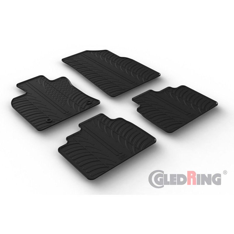 Rubber car mats set  Toyota Camry (XV7) 2018- (T profile 4-pieces + mounting clips)