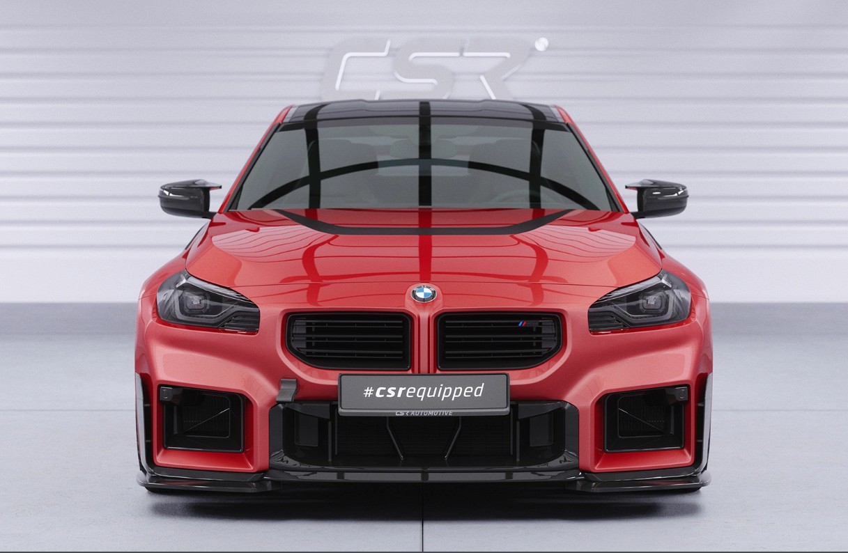 Voorspoiler passend voor BMW M2 G87 CSR Glans Zwart