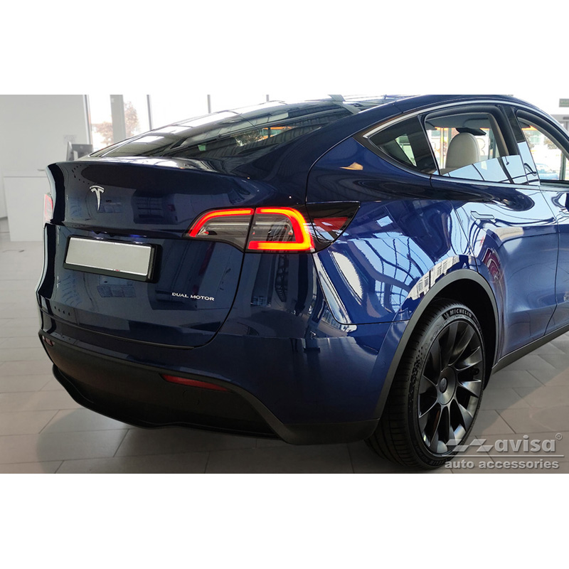 Black Stainless Steel Rear bumper protector  Tesla Model Y 2020-