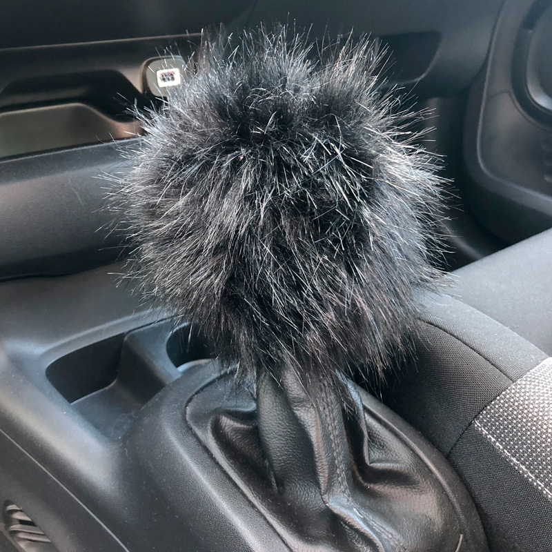 Simoni Racing Gear Knob Cover Fluffy Fur - Black