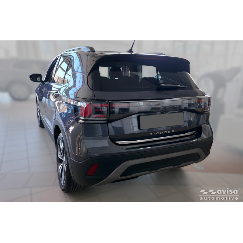 Avisa Brushed Stainless Steel Trunk Tailgate Trim Cover  Volkswagen T-Cross 2019-2024 & Facelift 2024-