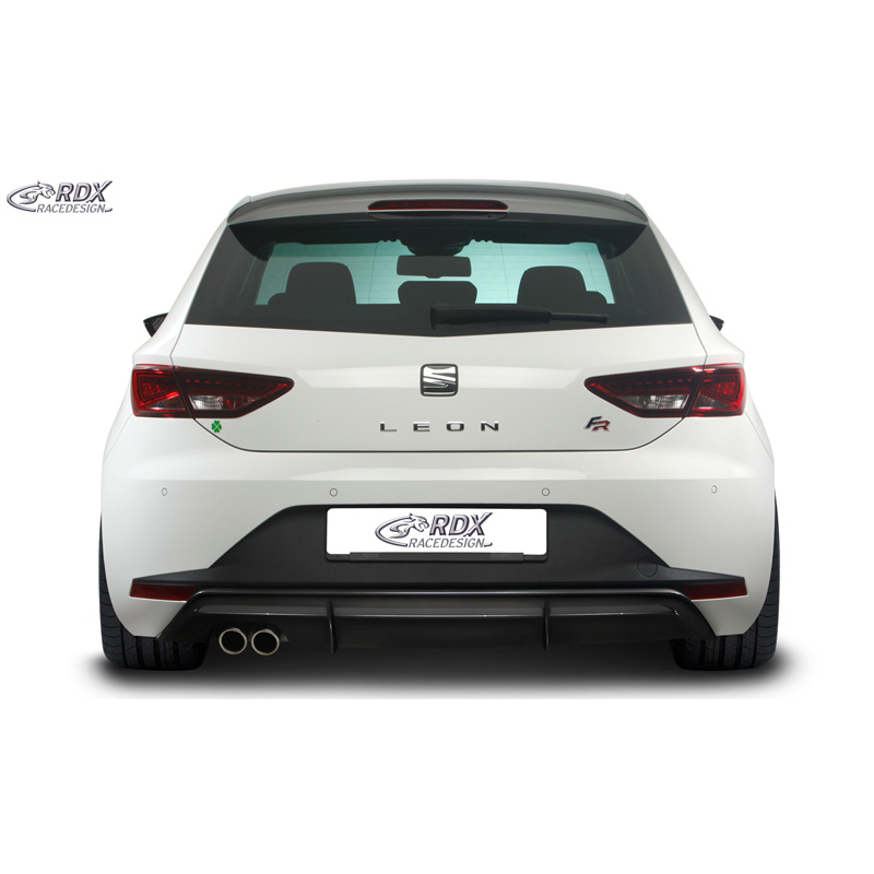 Rear bumper skirt 'Diffuser'  Seat Leon 5F FR SC/5-doors 2013-2017 excl. ST/Cupra (ABS glossy black)