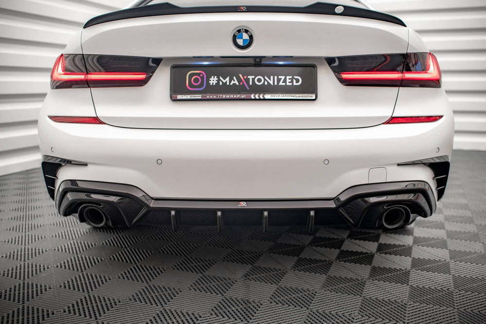Diffuser passend voor BMW 3 Serie M Pakket G20 G21 Maxton Glans Zwart