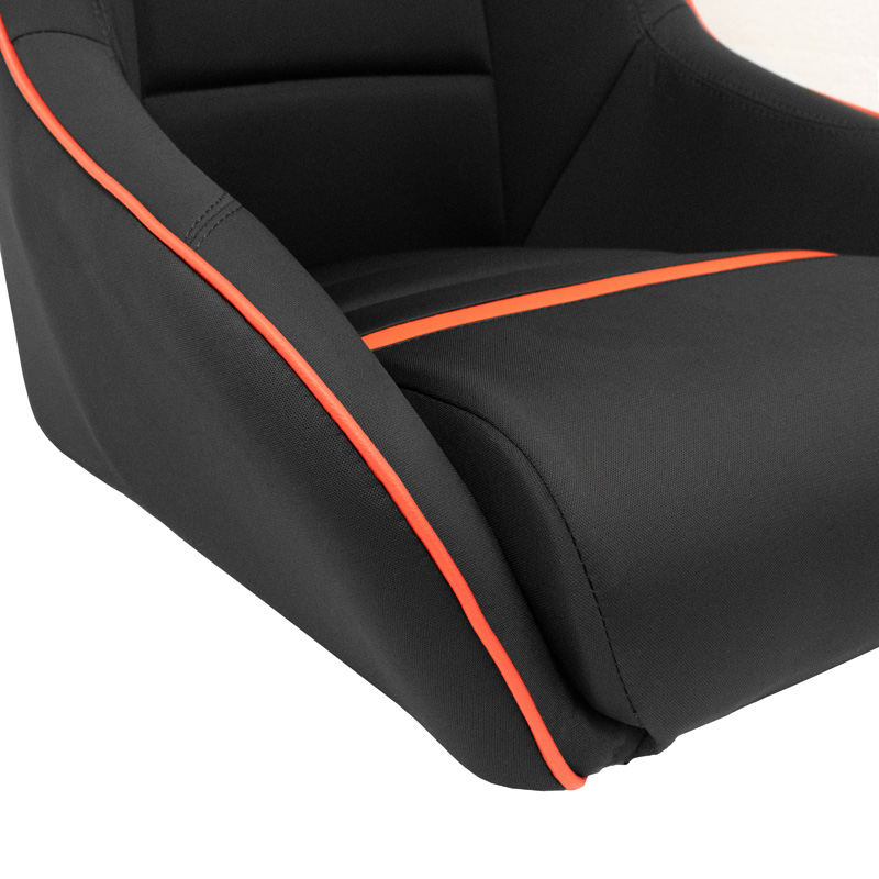 Sport seat 'Classic RS' - Black/Red - Non-reclinable back-rest + Integrated head-rest - incl. slides