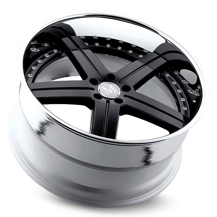 Velgen Mandrus Stuttgart 20x8,5 5x112 ET42 Glanzend Zwart + Chro