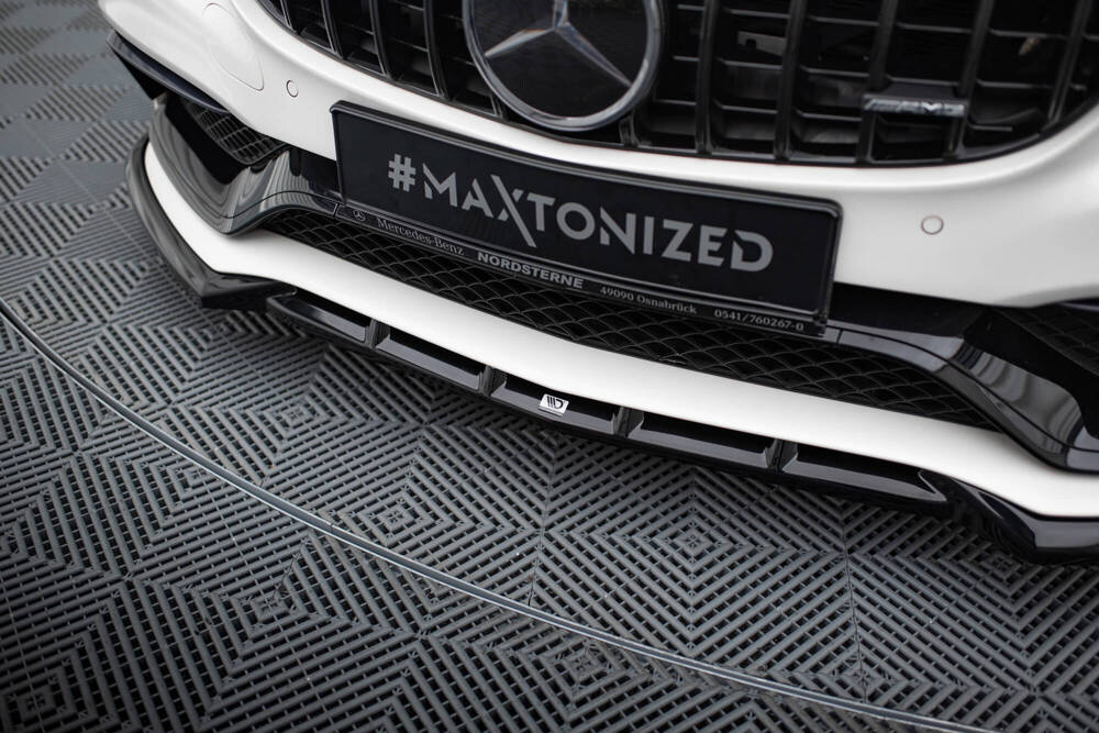 Voorspoiler passend voor Mercedes C63 AMG W205 Maxton Glans Zwart
