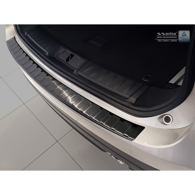 Black Stainless Steel Rear bumper protector  Jaguar F-Pace 2016-2020 & FL 2020- 'Ribs'