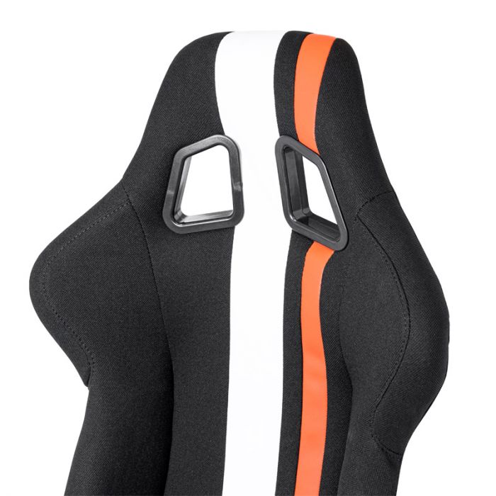 Sport seat 'MO' - Black/Red/White - Non-reclinable fibreglass back-rest - incl. slides
