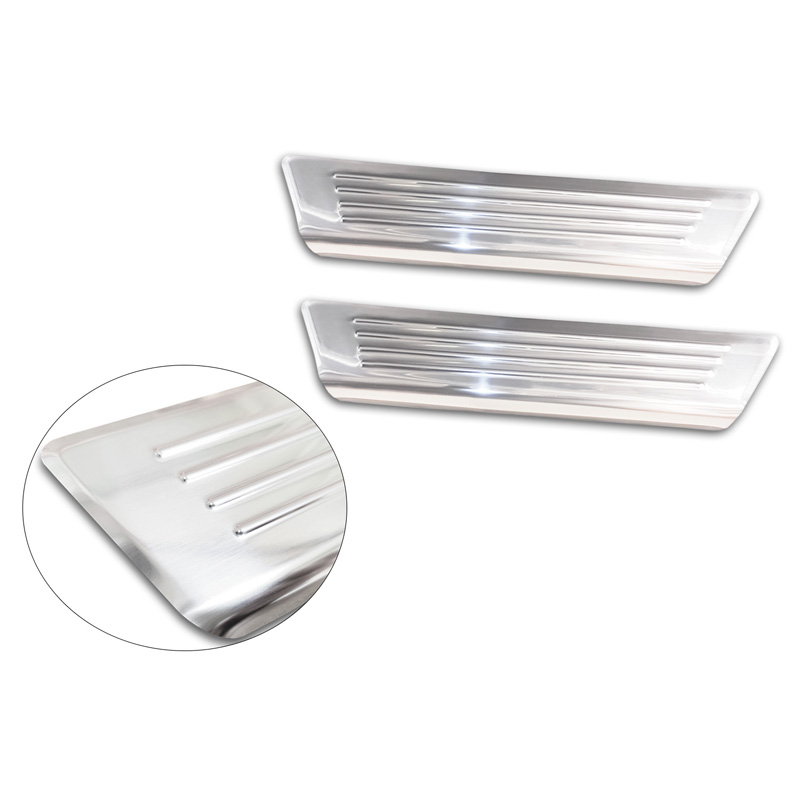 Inox door sill protectors  Hyundai Tucson (NX4E) 2020-2024 & Facelift 2024- 'Lines' - 2-pieces (rear doors)