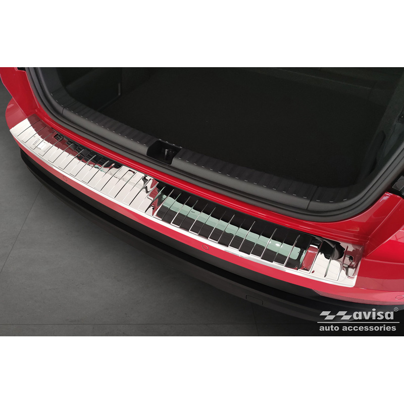 Chrome Stainless Steel Rear bumper protector  Skoda Karoq Facelift incl. Sportline 2022- 'Ribs'