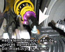 Schroefset KW V1 inox VW Golf VIII DDC, Multilink, 55mm klem, tot 1035kg