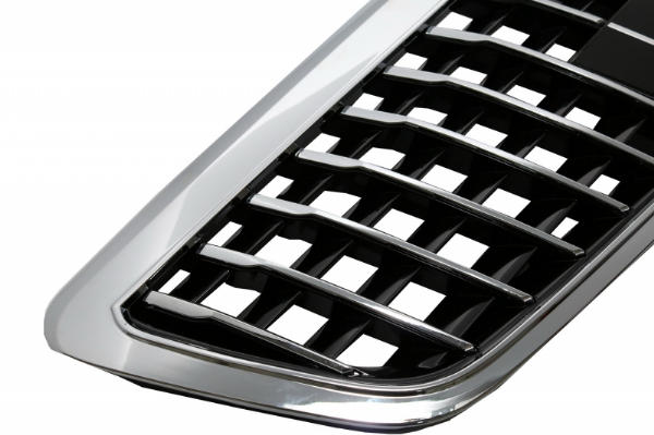 Grill passend voor Mercedes S-Klasse W221 11-13 GT Glans Zwart/Chroom