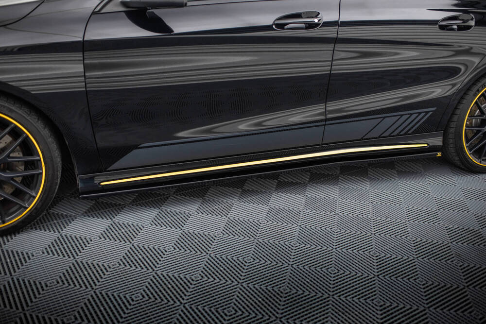 Zijskirts passend voor Mercedes-AMG CLA 45 C117 FL Maxton Glans Zwart