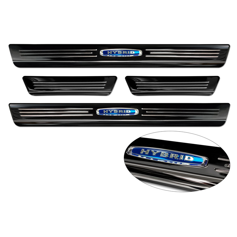 Black Inox door sill protectors  BMW X6 G06 2019- 'Hybrid' - 4-pieces