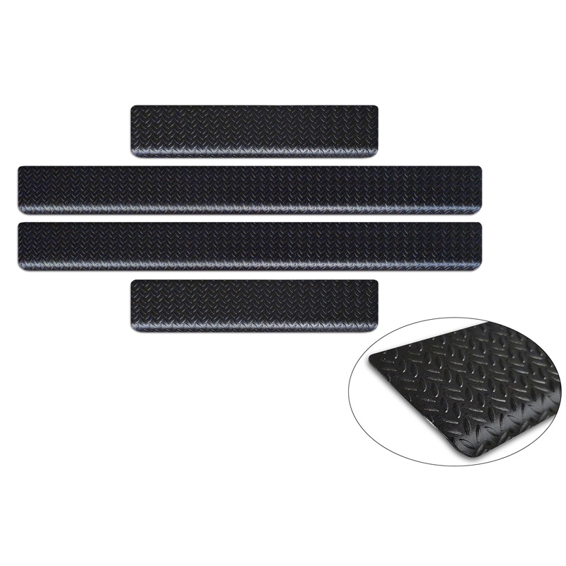 Aluminium lower door sill protectors 'Riffled Plate'  Toyota Proace Verso II, Citroen Spacetourer 2016- / Peugeot Expert 4d 2016-2021 & FL 2021- / Peugeot Traveller 2016-, Citroën Jumpy 4d 2016- / Opel Vivaro III, Opel Zafira Life 2019- - 4-pieces - Bla