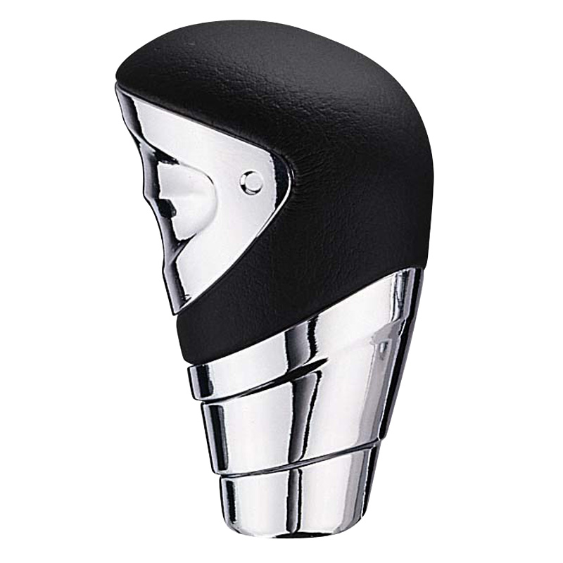Universal gear knob M-4 - Black leather/Chrome