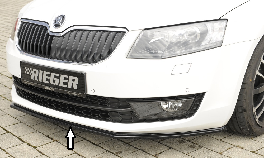 Voorspoiler passend voor Skoda Octavia 5E 2013-2017 Zwart Glans Rieger