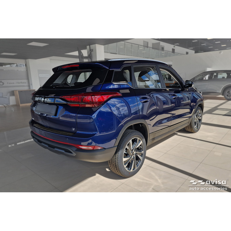Matt Black Stainless Steel Rear bumper protector  BAIC Beijing 3 (X35) 2023- 'Ribs'