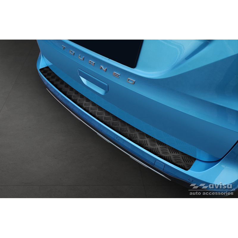 Matt Black Aluminum Rear bumper protector  Ford Tourneo Connect III 2022- 'Riffled Plate'