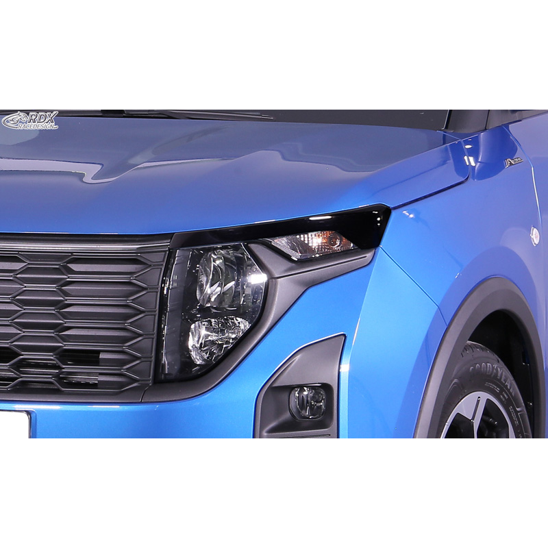 RDX Head light spoilers  Ford Transit Courier & Tourneo Courier 2023- (without LED indicators & DRL) (ABS Gloss Black)