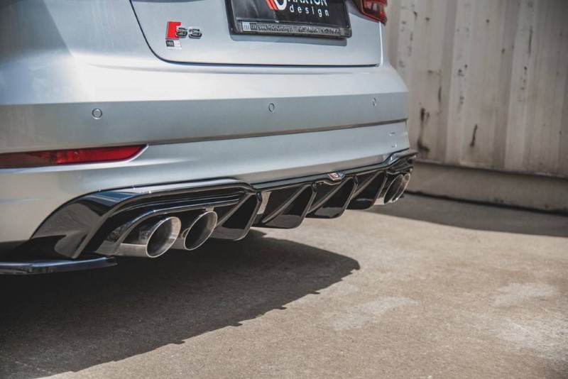 Diffuser passend voor Audi S3 Sedan 8V Facelift Glanzend zwart