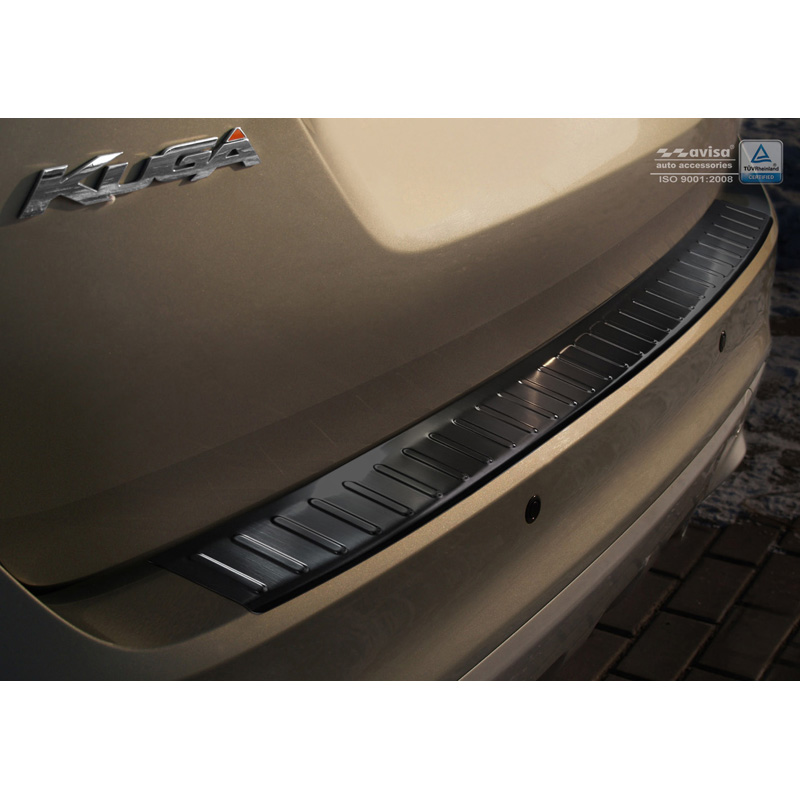 Black Stainless Steel Rear bumper protector  Ford Kuga 2008-2012 'Ribs'