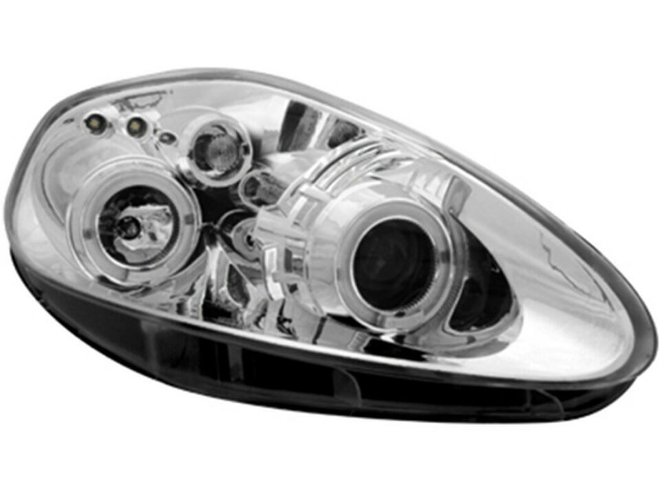 Headlights Fiat Grande Punto Chrome Angel eyes