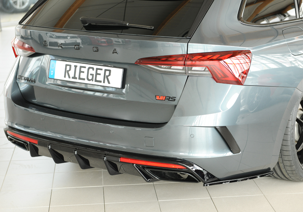 Diffuser passend voor Skoda Octavia RS (NX) Rieger Glans Zwart