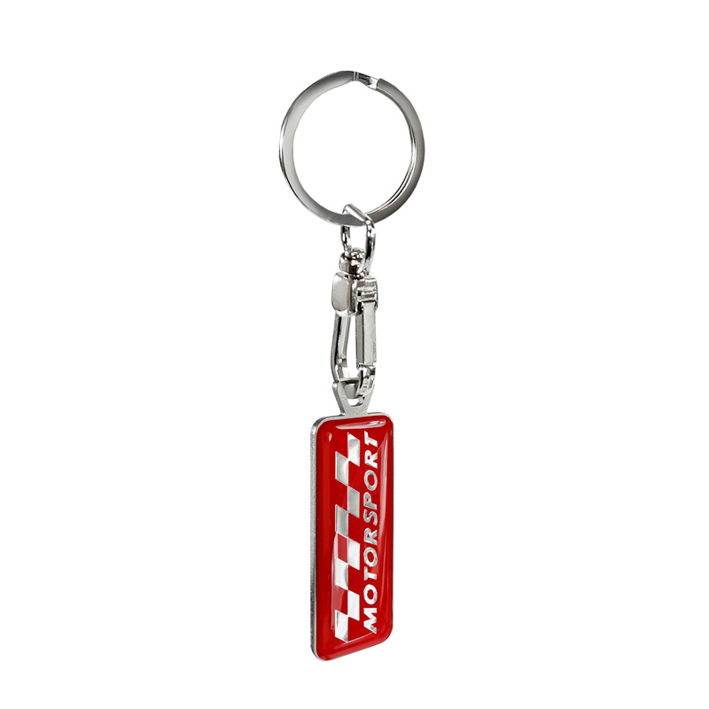 Stainless steel key chain - 'Motorsport' Red