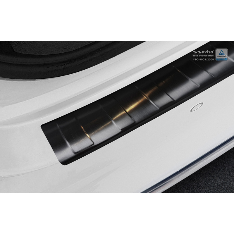 Black Stainless Steel Rear bumper protector  Kia Optima Sedan 2015- Ribs'