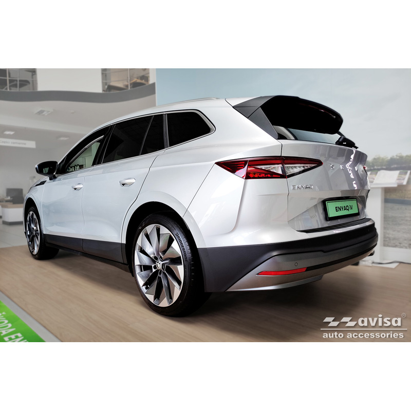 Matt Black Stainless Steel Rear bumper protector  Skoda Enyaq iV / Enyaq Coupe iV 2022- 'Ribs'
