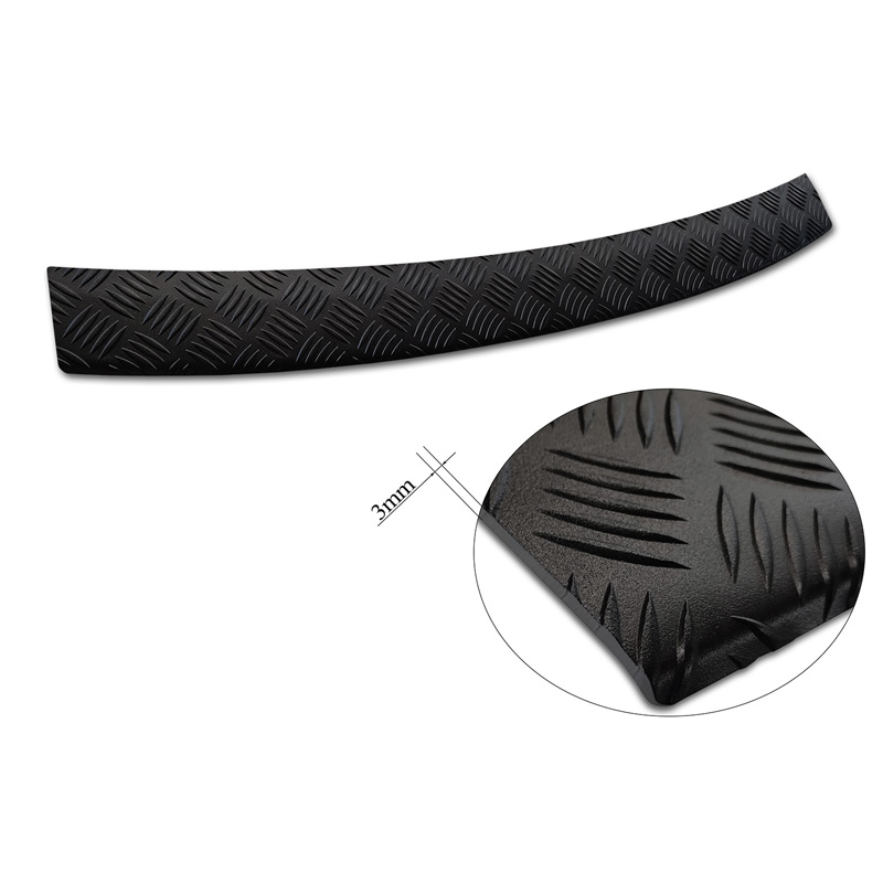 Matt Black Aluminum Rear bumper protector  Skoda Octavia III Kombi Facelift 2017-2020 'Riffled Plate'