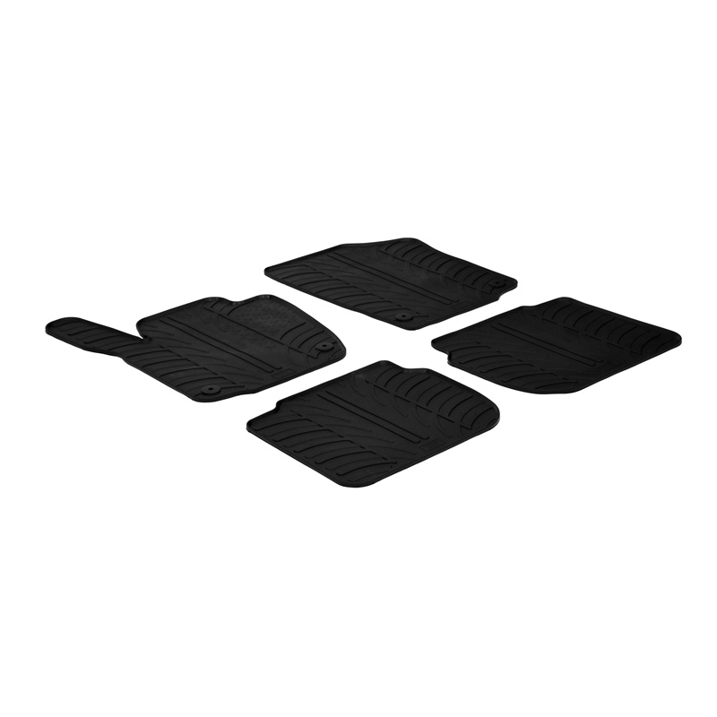 Rubber car mats set  Skoda Rapid 5 doors 2012- & Seat Toledo 5 doors 2013- (T profile 4-pieces + mounting clips)