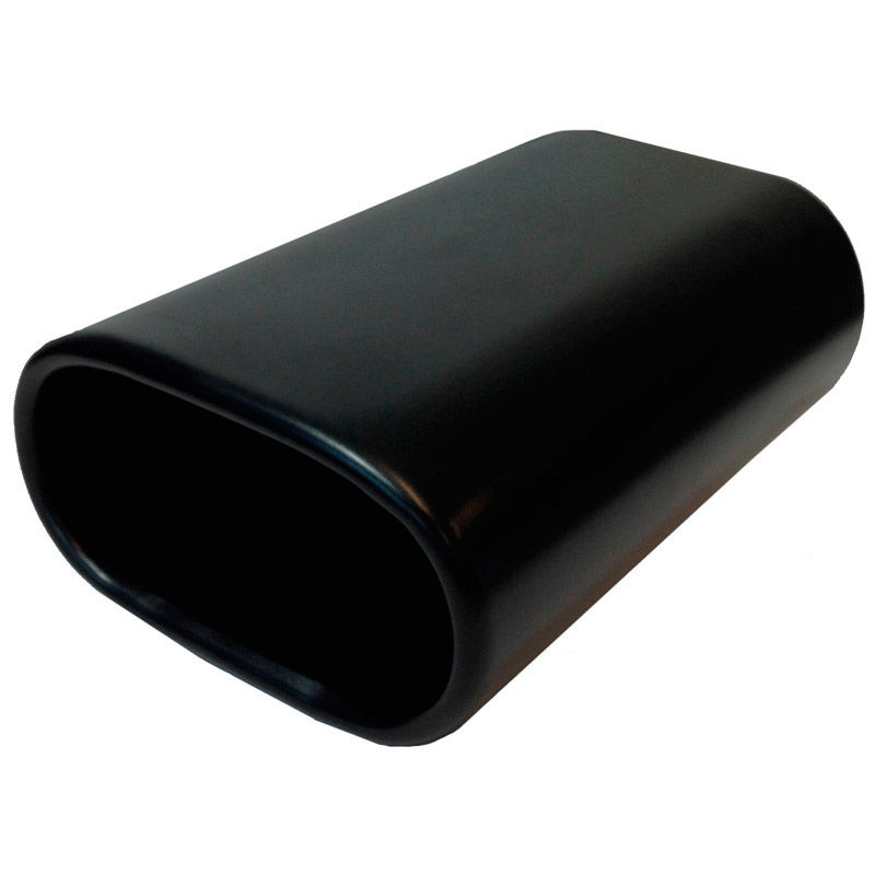 Exhaust finisher Steel/Black - 76x135mm - length 210mm - 35-55mm connection